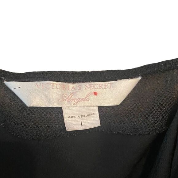 Victoria’s Secret M Black Semi-Sheer Dream Angels Lace Lingerie Slip NightGown - Picture 8 of 9